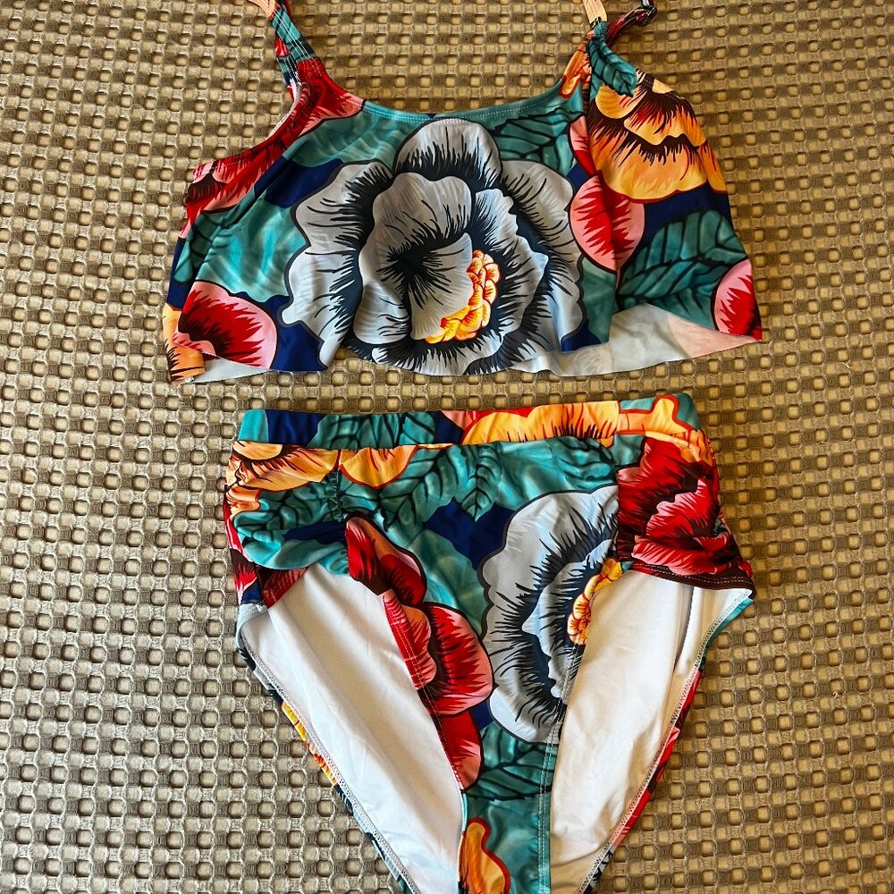 Adome Tummy Control, Two Piece Swimsuit, Size XL